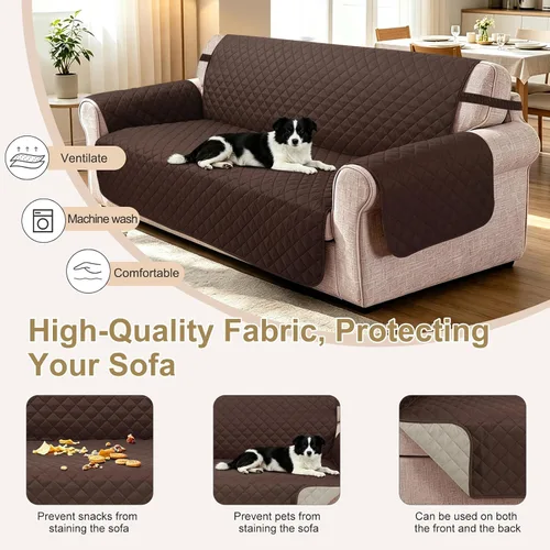 Vista 7 de Fundas para Silla Reclinable Reversibles Funda de Sofá para Mascotas Protector de Muebles Lazy Boy (Silla 23'', Beige/Beige)