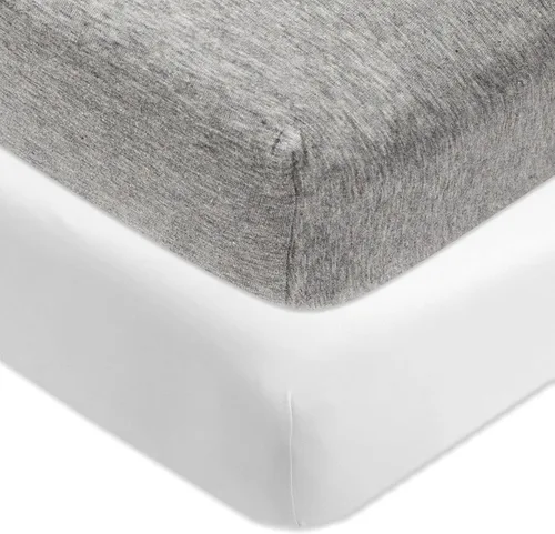 HonestBaby Juego de sábanas bajeras clásicas para cuna, 100 % algodón orgánico para bebés, niños y niñas, neutro, paquete de 2, acuarela World,