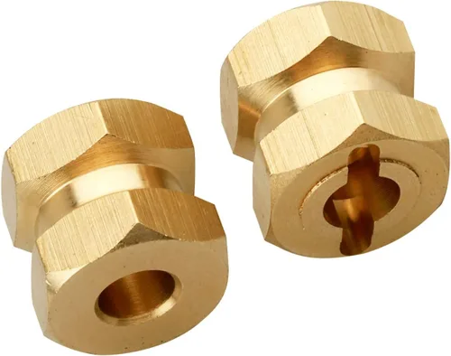 Vista 4 de Buje hexagonal RC de 0.472 in, ruedas de latón, concentradores hexagonales, adaptador de unidad hexagonal, espaciadores para 1/10 RC Crawler Axial