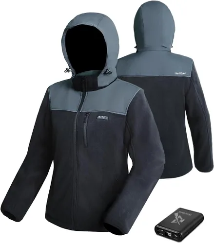 Vista 6 de Chaqueta térmica de forro polar para mujer con banco de energía, abrigo recargable para caza (Next Camo G2, talla S-XL)