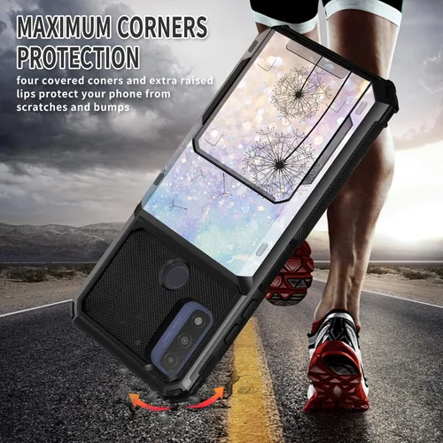 Vista 7 de FUYOCWE Funda tipo cartera para Motorola Moto G Pure con 5 tarjetas, diseño floral de diente de león, doble capa, con ranura para tarjeta