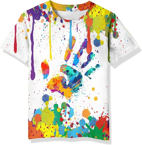 Vista 22 de Neemanndy Camisetas de manga corta con estampado 3D para adolescentes y niñas de 6 a 16 años Diseño 1