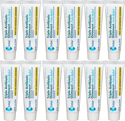 Globe Triple antibiótico + ungüento de doble acción para aliviar el dolor, 1 onza | Protección contra el dolor y las infecciones las 24 horas