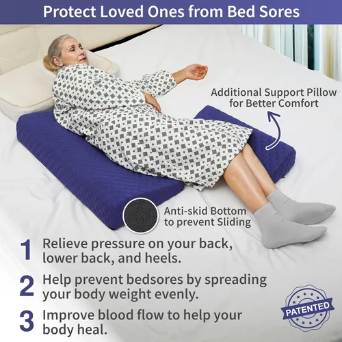 Vista 2 de Lenora Juego de almohadas para úlceras de cama, almohada de cuña de posicionamiento con almohada auxiliar adicional, cojín para úlceras de cama