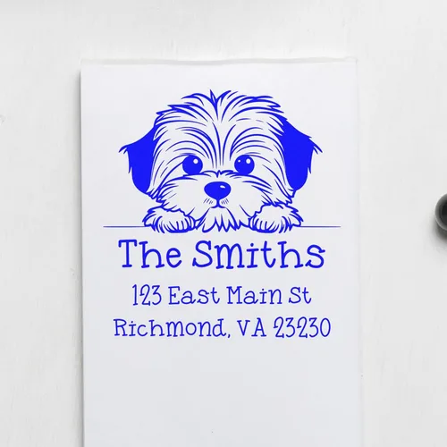 Vista 332 de Sello de alta calidad para cachorros Airedale Terrier – Sello de dirección personalizado – Ideal para los amantes de los perros – Elección de 5