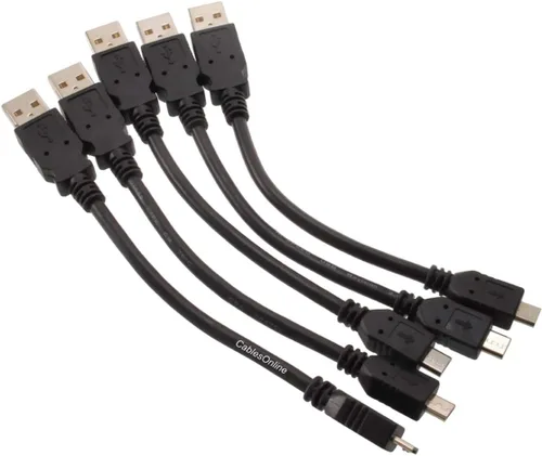 CablesOnline - Cable USB 2.0 tipo A macho a Micro-B macho de carga y sincronización de 6 pulgadas, USB-1500-5