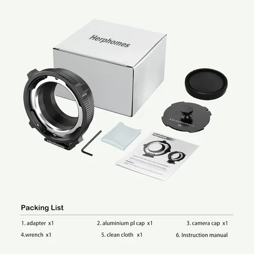 Vista 9 de PL-E - Adaptador de montaje para lente PL a cámaras Sony E/NEX Mount A7S3/FS7/5/FX9 /A7R4/R3/a/serie Nex (PL-E/PL-NEX negro) con dos soportes