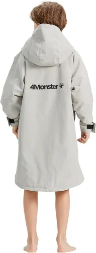 Vista 5 de 4Monster Parka de natación con capucha, traje de neopreno de secado rápido, impermeable, abrigo cálido, poncho de surf para deportes acuáticos