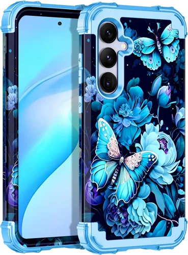 Vista 26 de Miqala Funda para Galaxy S8, que brilla en la oscuridad, tres capas, resistente, a prueba de golpes, protección completa, parachoques de plástico