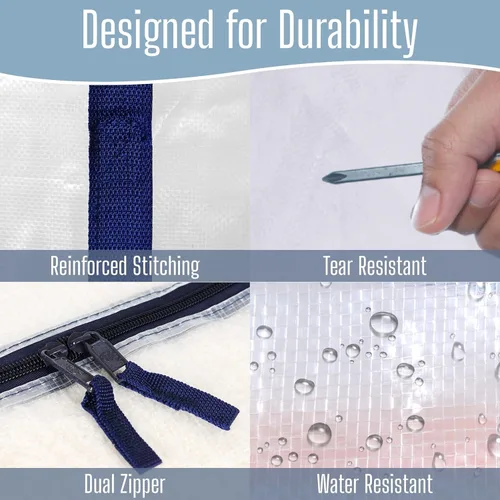 Vista 3 de VENO - Paquete de mudanzas, cajas de almacenamiento para embalaje universitario con tapas alternativas, para dormitorio, extragrande, asas