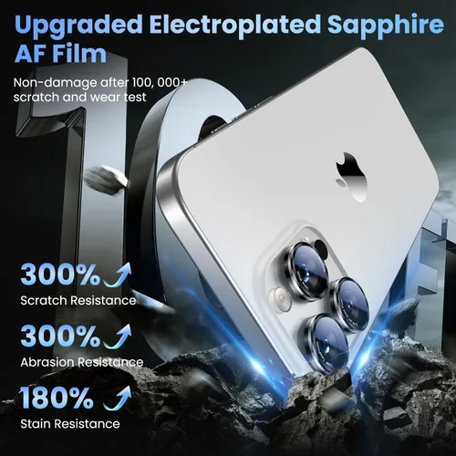 Vista 5 de Uyiton para iPhone 16 Pro Max/16 Pro/17 Pro Max/17 Pro/15 Pro Max/15 Pro/14 Pro Max/14 Pro protector de lente de cámara