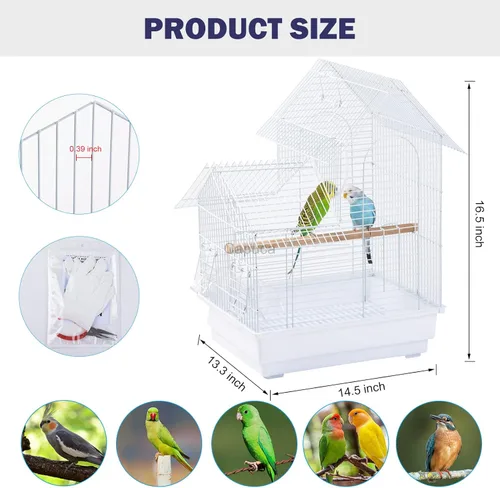 Vista 3 de Jaula de Viaje para Pájaros Pequeños - Kit de Iniciación Ligero para Pájaros Pequeños con Jaulas para Pájaros y Accesorios Ideal para Periquitos