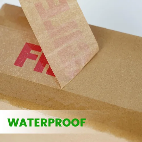 Vista 6 de ADHES - Cinta frágil, cinta de papel kraft biodegradable, 2 pulgadas x 55 yardas, 3 rollos, adhesivo fuerte, cinta de embalaje de papel ecológica