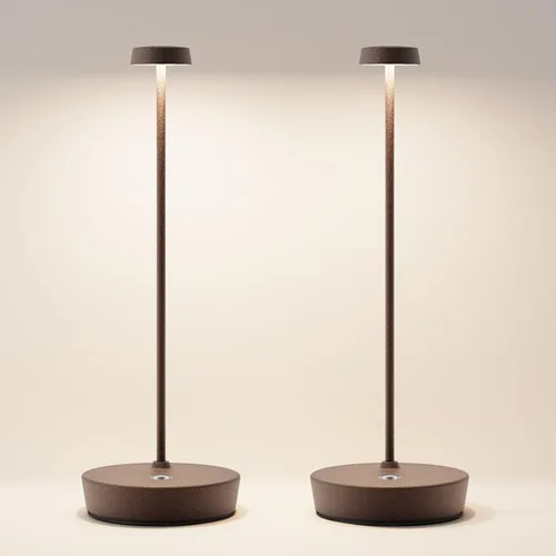 Vista 13 de Paquete de 2 lámparas de mesa LED inalámbricas, luz de mesa recargable, lámpara de mesa regulable de 3 colores, luz de mesa portátil
