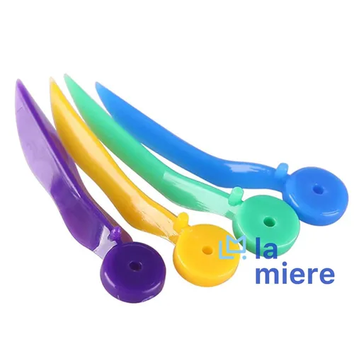 LA MIERE Cuñas de diastema de 200/caja, cuña de fijación dental desechable de plástico con agujero, incluido: L, M, S, súper pequeño