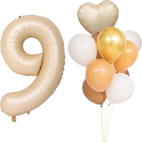 Vista 509 de Globos de 40 pulgadas con números de caramelo, papel de aluminio de helio, globos de látex de Mylar para fiesta de cumpleaños, decoración digital 0