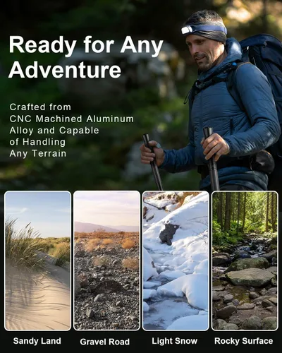 Vista 7 de aiGear G3 Tactical Walking Stick Self Defense, Upgraded Durable Hiking Stick with Multitool Adjustable 5-8 Tubes Modular Design for Hiking Camping