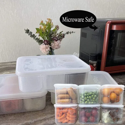 Vista 9 de TeTeBak Recipientes de almacenamiento de alimentos con tapas, herméticos, 6 unidades, extraíbles, individuales, sin BPA, recipientes de plástico