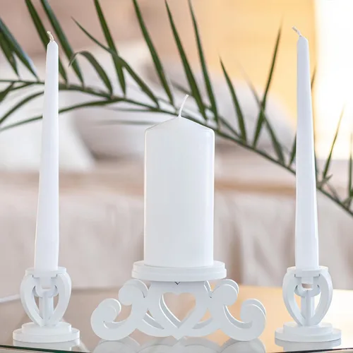Vista 2 de Unity - Juego de candelabros Unity Candle Wedding Set, velas de boda para ceremonia, portavelas Unity para bodas, ceremonia de unidad