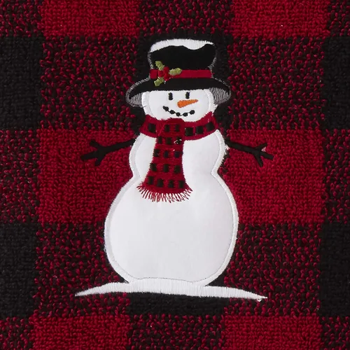 Vista 3 de SKL Home Navidad/Regalo Bosque Invierno Muñeco de Nieve Toalla de Baño, Rojo