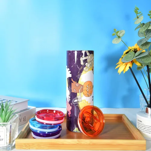 Vista 7 de 5 tapas delgadas de 20 onzas para vaso de repuesto, de plástico, resistentes a salpicaduras, de silicona, a prueba de derrames, tapa deslizante