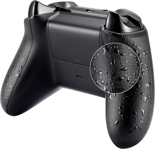 eXtremeRate Replacement Non-Slip Side Rails Handles, Game Improvement Back Panels for Xbox One S, Xbox One X Controller - Textured Black