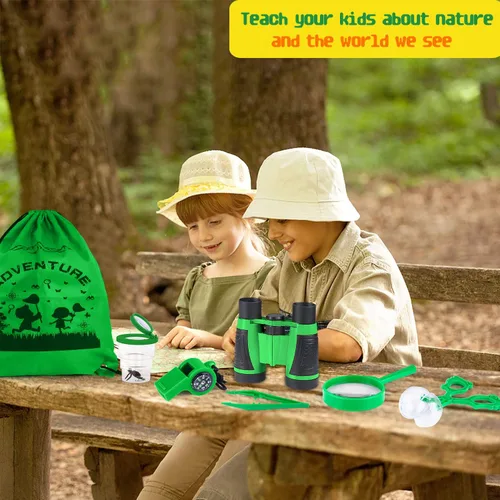 Vista 11 de GINMIC Kit de explorador para niños y kit de captura de insectos, 16 piezas de exploración al aire libre, kit de safari para niños, campamento