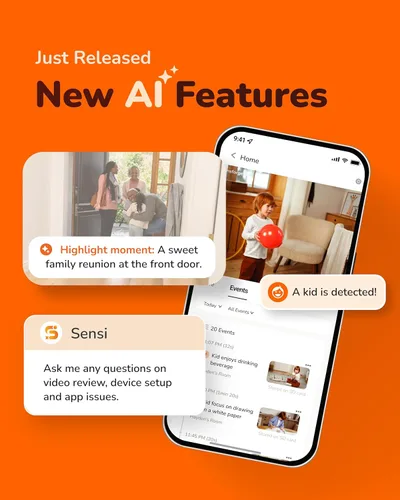Vista 6 de SensForge Cámara con batería solar de 2.5 K, WiFi de doble banda, detección gratuita de IA humanos y mascotas, nube de 2 días + almacenamiento SD
