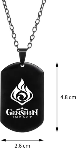 Vista 4 de LACKINGONE Genshin Impact Accesorios, llavero, aretes, collares, pulseras, anillos, pines de botón, Accesorios Pyro, L