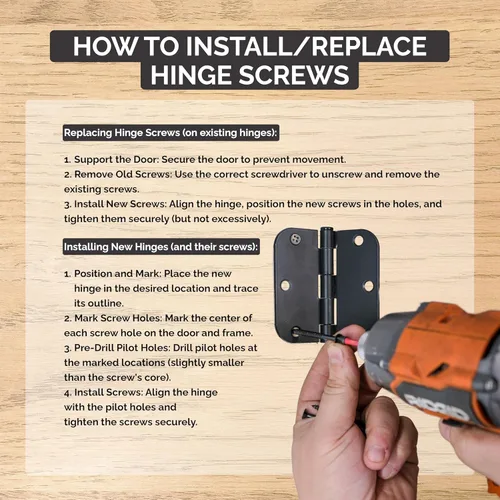Vista 5 de Hinge Outlet Tornillos para madera, tornillos resistentes para puertas, armarios, muebles y proyectos de bricolaje