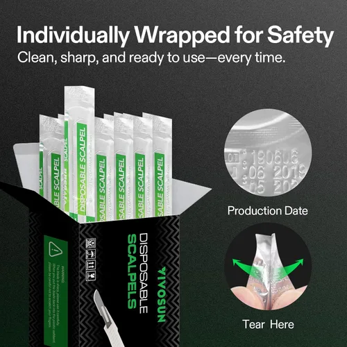 Vista 5 de VIVOSUN Cuchillas de acero de alto carbono #10 para plantas de corte y propagación