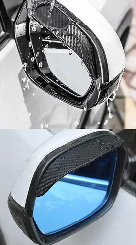 Vista 2 de Pincuttee Visor de lluvia de espejo para cejas, protectores de lluvia para espejo lateral, fundas para automóvil, ajuste único, paquete de 2