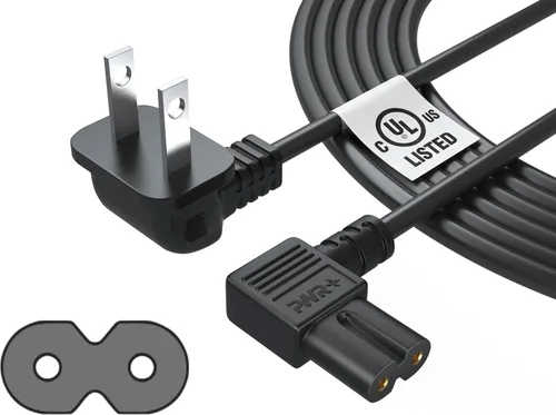 Cable de alimentación de TV de 12 pies de largo para Samsung LG TCL Sony: 90 grados en ángulo Apple TV Insignia Sharp Toshiba JVC Hisense 4k 8k UHD