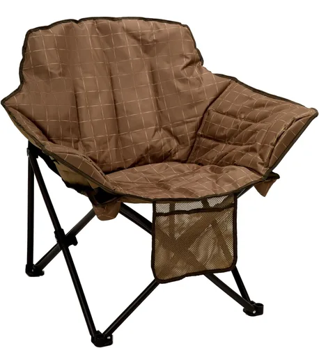 Vista 10 de SUNNYFEEL Silla de campamento de gran tamaño, silla plegable con platillo de luna, cojín acolchado, resistente para adultos, 500 libras, silla