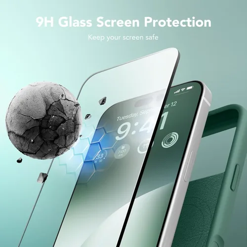 Vista 459 de GONEZ Funda magnética para iPhone 14, compatible con Magsafe, con protector de pantalla + protector de cámara, forro de microfibra antiarañazos