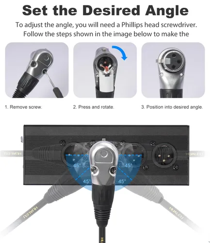 Vista 3 de 2 pies de ángulo recto 3pin XLR hembra a doble 3pin XLR macho y divisor en Y 1 hembra a 2 macho Audiao Cable, mezclador, micrófono, amplificador