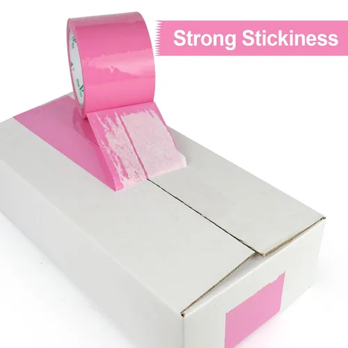 Vista 6 de BOMEI PACK Cinta de embalaje rosa de 3 pulgadas de ancho, 6 rollos de repuesto de cinta de envío rosa para embalaje, mudanza y almacenamiento, 2.4