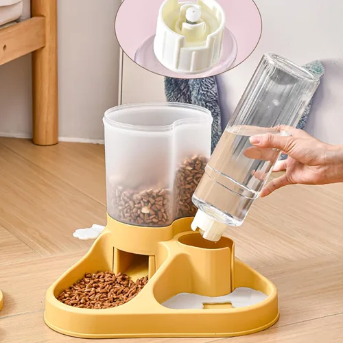 Vista 5 de Comedero automático para perros, alimentos, gran capacidad, transparente, con almohadilla deslizante, multiusos, alimentador automático para gatos