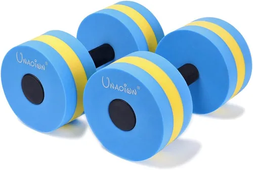Vista 8 de UNAOIWN Pesas de agua para ejercicio de piscina, 2 mancuernas de agua, aeróbicos acuáticos, pesas de piscina de resistencia ligera, mancuernas