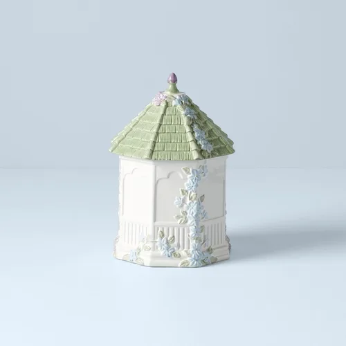Vista 3 de Lenox Butterfly Meadow - Gazebo Figural para galletas, 10 pulgadas, color blanco
