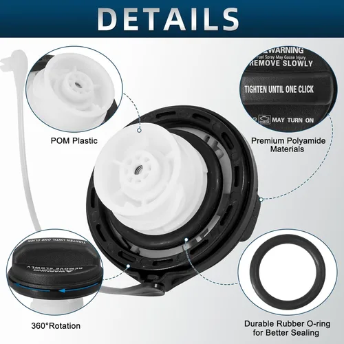 Vista 3 de Tapa de tanque de combustible Compatible con 2006-2019 Hyundai Accent, Azera, Elantra, Elantra GT, Entourage, Equus, Genesis, Genesis Coupé, Santa