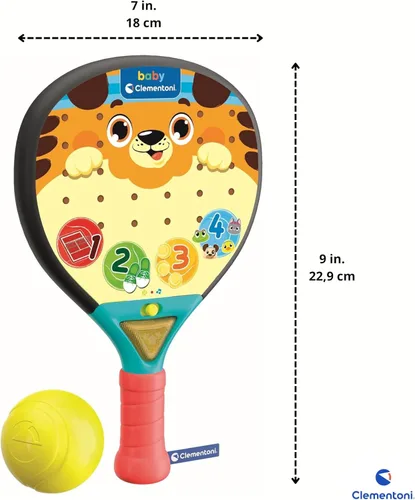 Vista 6 de Clementoni Baby Padel - Interactive toy for children 12 months Educational rocket with sounds, lighting and motion detection Learning numbers