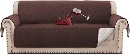 Vista 14 de Funda de sofá 100% impermeable, protector triple antideslizante para sillón de 1 plaza, funda de muebles a prueba de mascotas, lavable a máquina