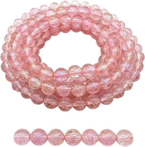 Vista 43 de DandS ltd Cuentas de cristal agrietadas para la fabricación de joyas, champán, pulseras vibrantes de bricolaje, collares, aretes, suministros