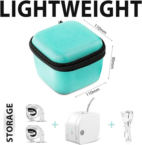 Vista 6 de Phomemo Estuche para etiquetar – Caja de almacenamiento duro para Memoking T02, M02L, M02X, Q30S, Q31 Mini impresora de bolsillo P12, P12 Pro