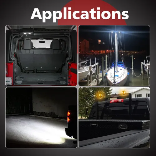 Vista 7 de 2 cápsulas LED de 2 pulgadas con DRL, sin tornillos, 5,000 lúmenes, haz de inundación para motocicleta, escena auxiliar, zanja inversa, campamento