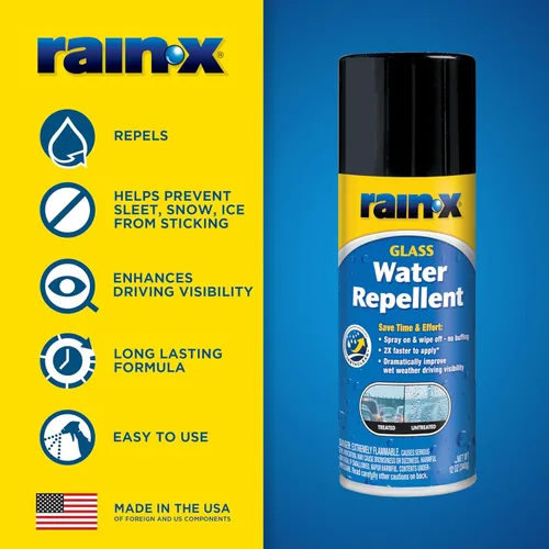Vista 3 de Rain-X 630168 Aerosol repelente de agua para vidrio 12 onzas.