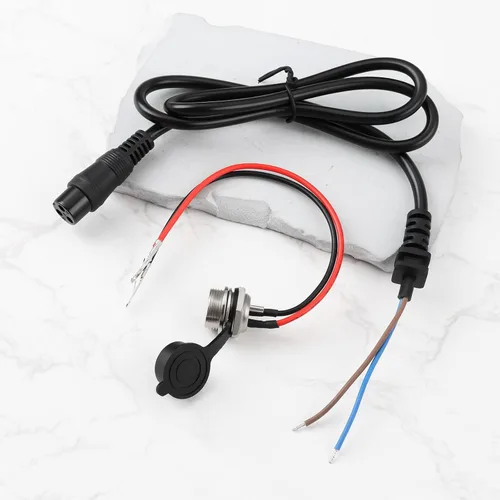 Vista 7 de OTOTEC 3-Pin 2 cables Scooter eléctrico Cargador de batería Puerto hembra Enchufe 12V 24V 36V Compatible con Razor E100 E125 E500S PR200