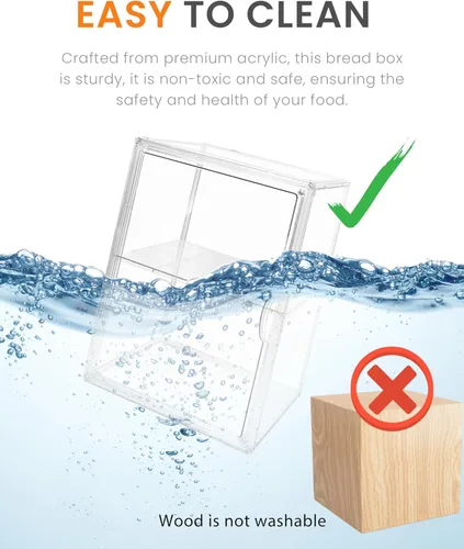 Vista 3 de Panera, Paneras Grandes para Encimera de Cocina - Contenedor de Almacenamiento de Pan Ajustable de 4 Capas, Cajas Transparentes para Encimera