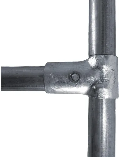 Vista 2 de ABRAZADERA FINAL/ABRAZADERA DE Panel T: Abrazadera de valla de enlace de cadena de 1-3/8" (para t-ing en una tubería (1-3/8" x 1-3/8"). 1 ABRAZADERA